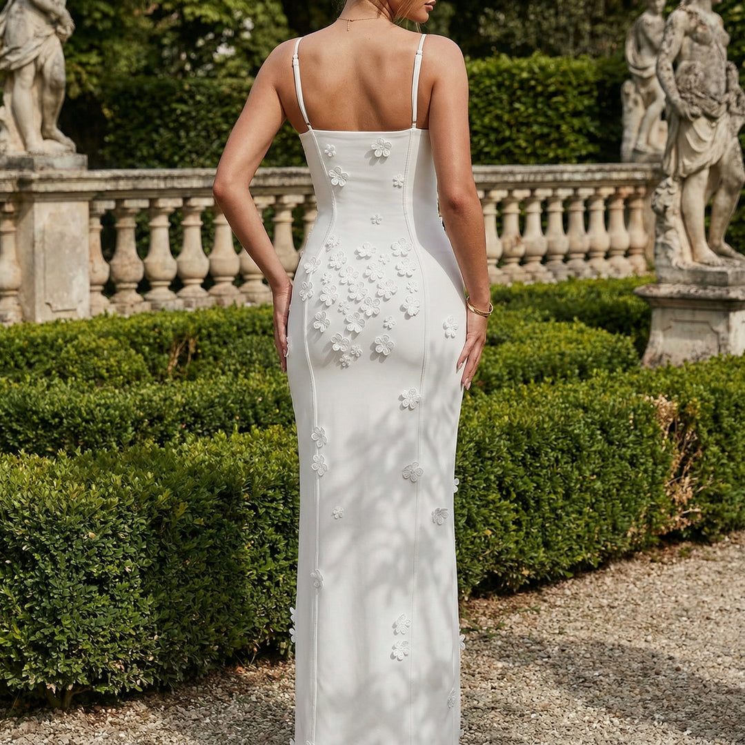 Bianca - Floral Appliqué Maxi Dress