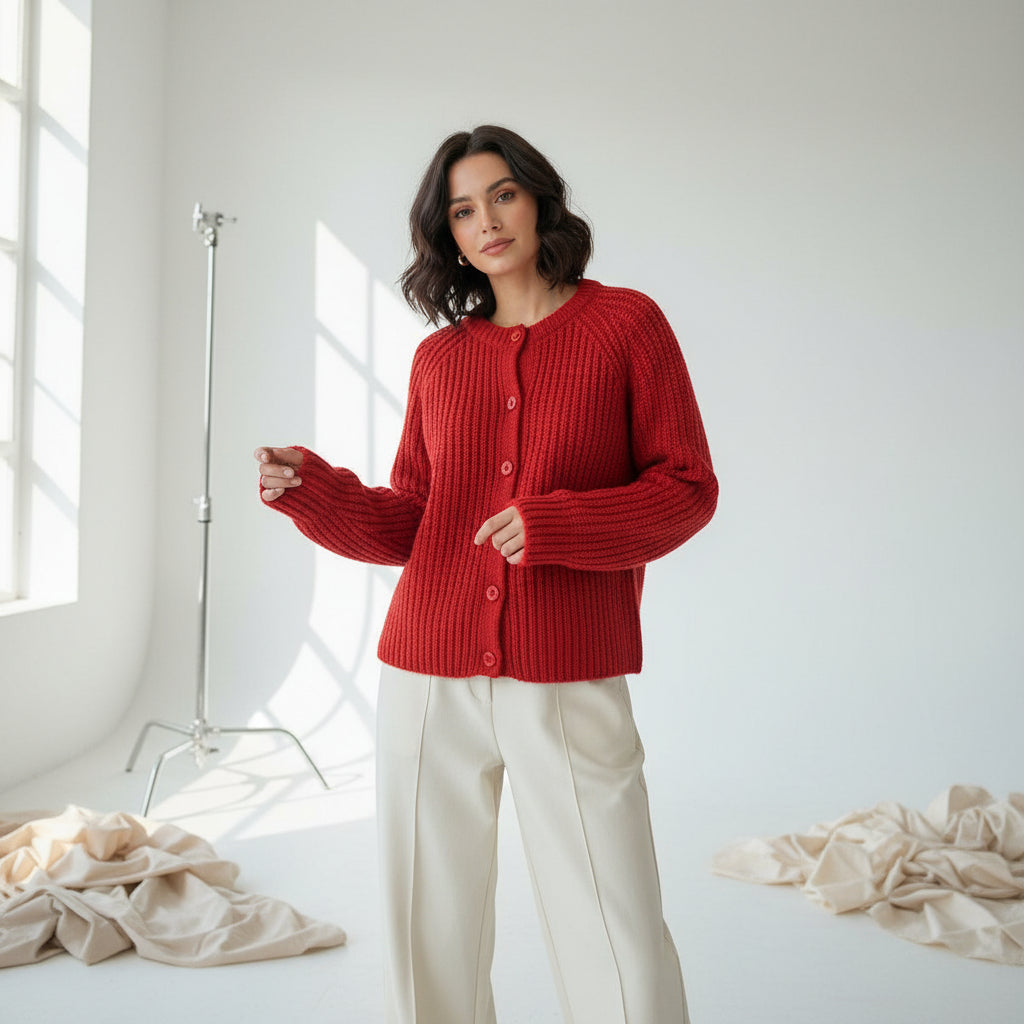 Soft Button Knit Cardigan