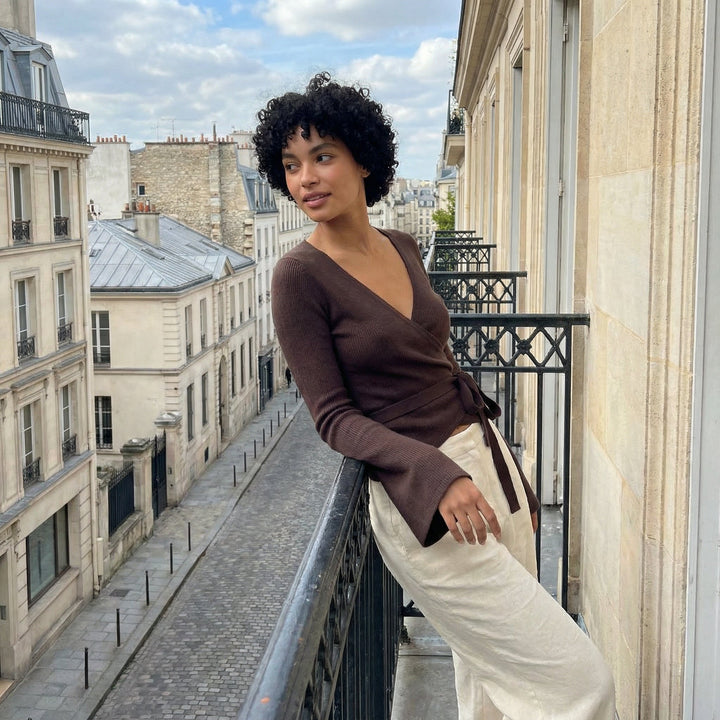 Stretch Knit Top - dark brown