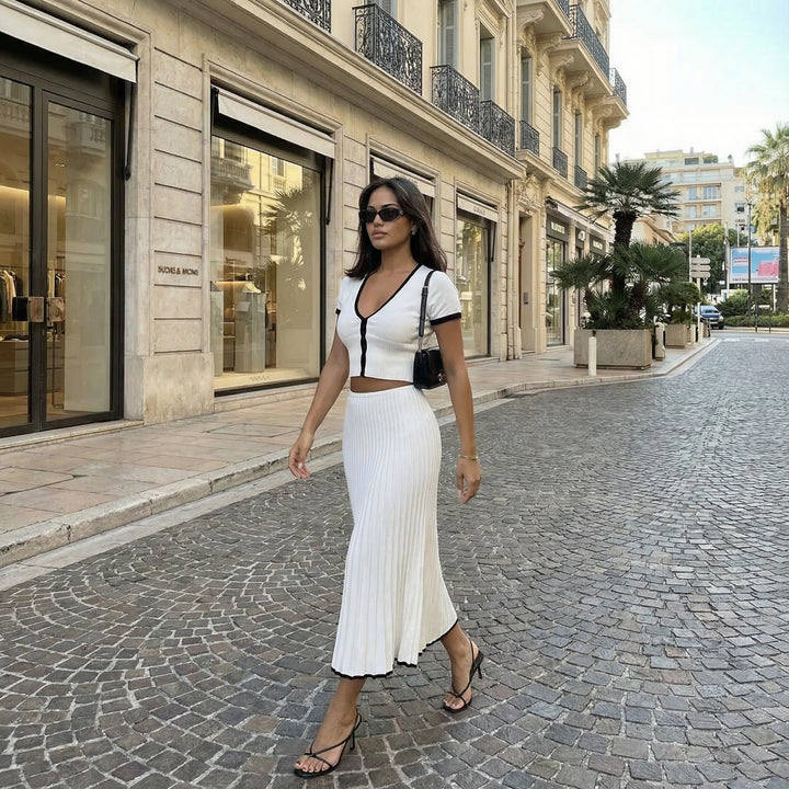 Slim Knit Top & Skirt Set