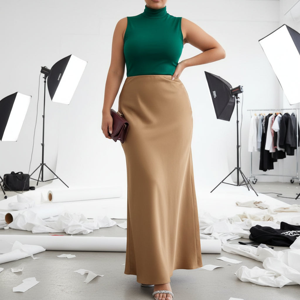 Satin Flow Maxi Skirt