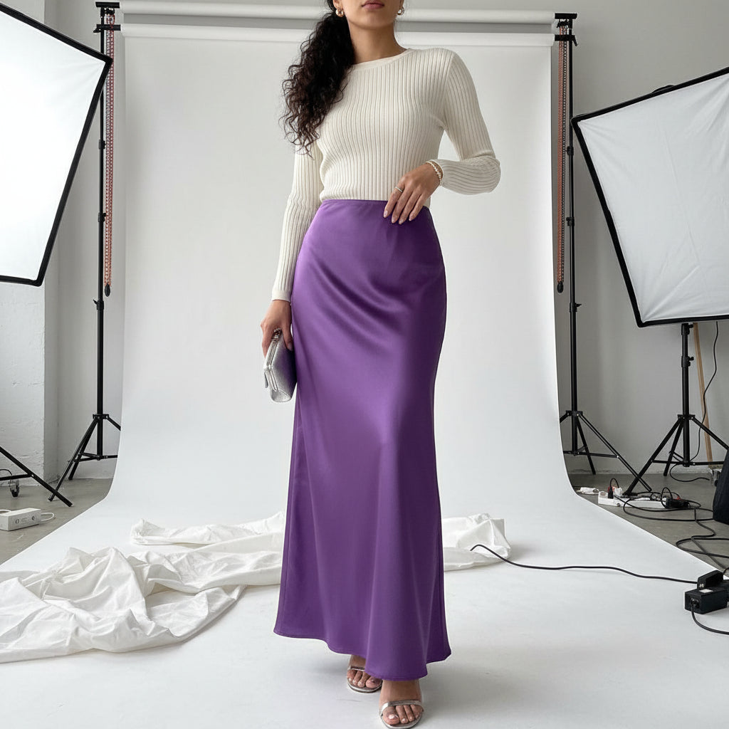 Satin Flow Maxi Skirt