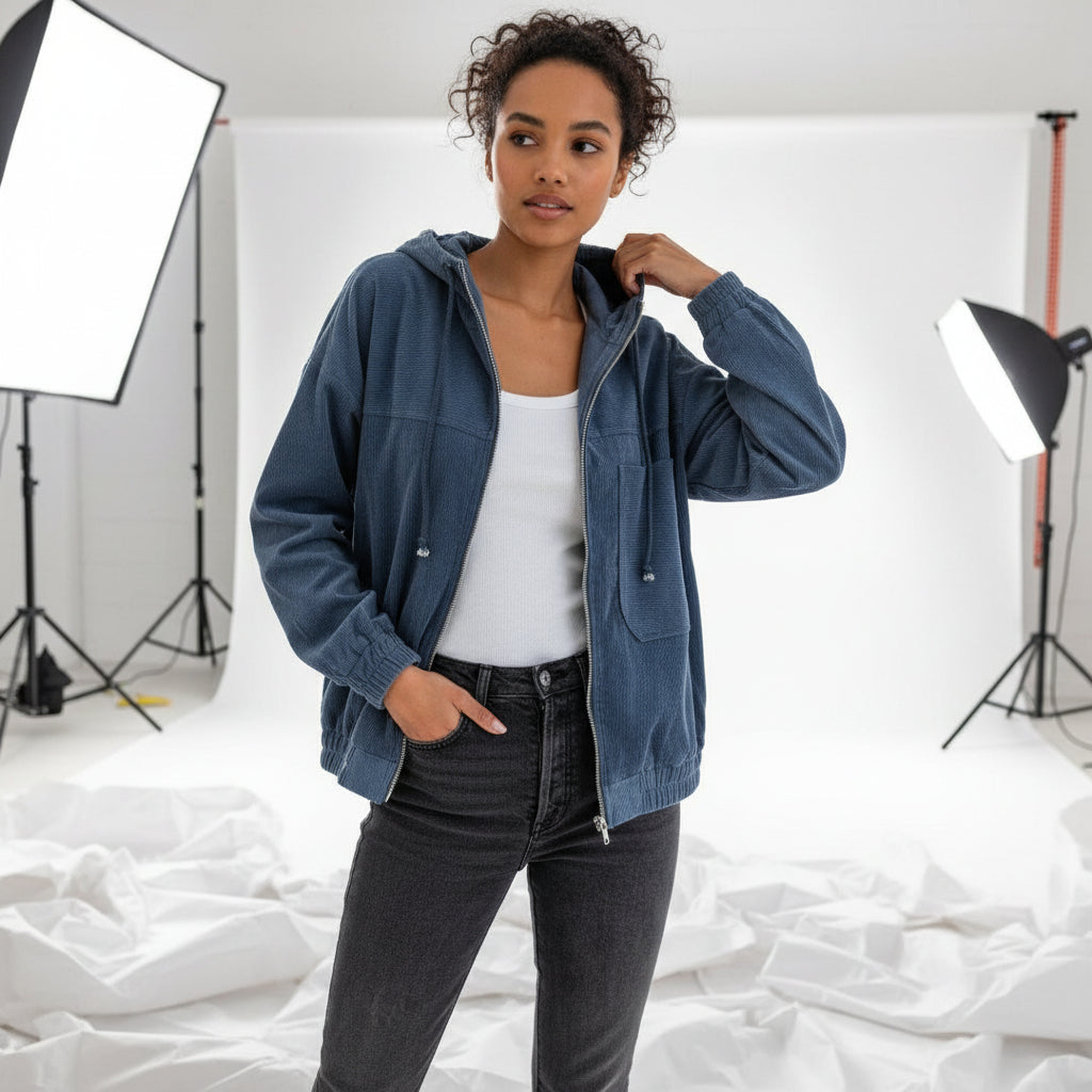 Seabreeze Corduroy Zip Hoodie