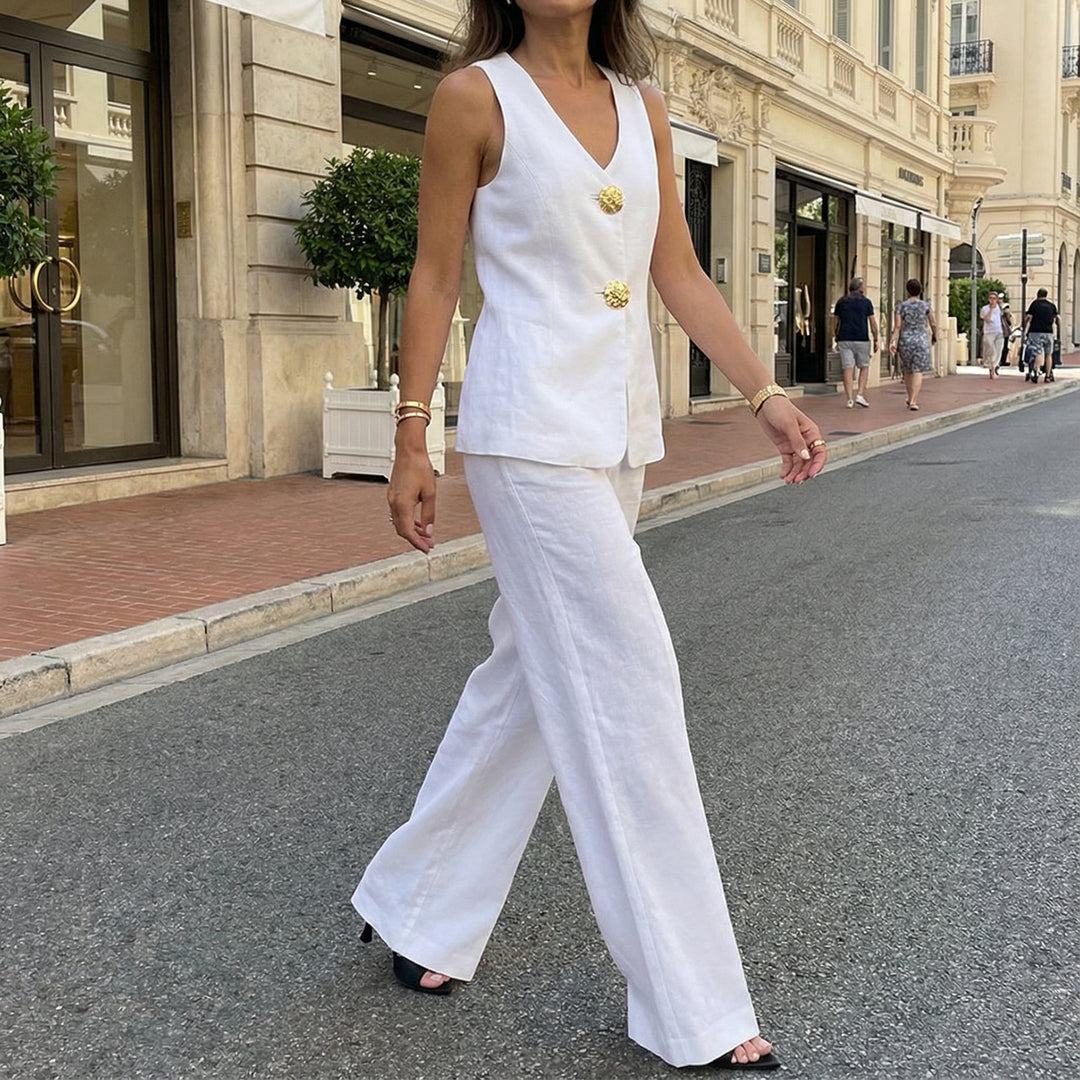 Floral Button Tailored Set