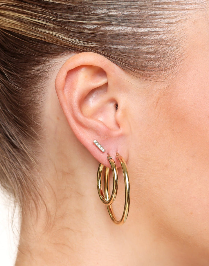 Golden Basic Round  Ring - Earrings