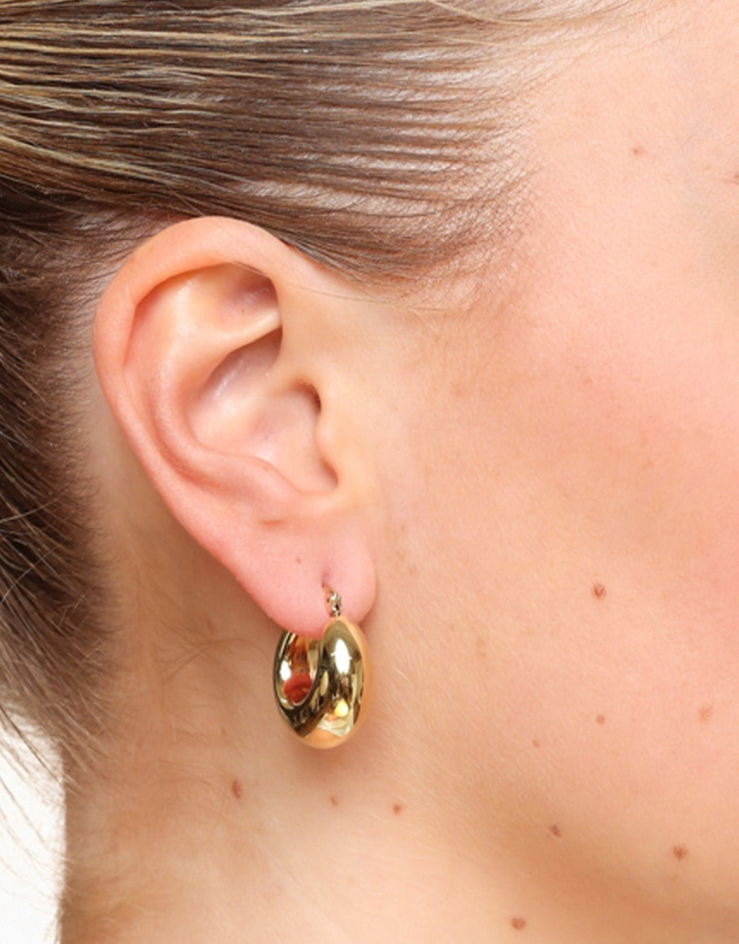 Gold Wide Creoles - Earrings