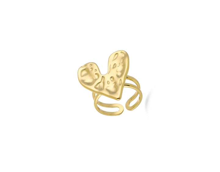Gold Chunky Heart - Ring