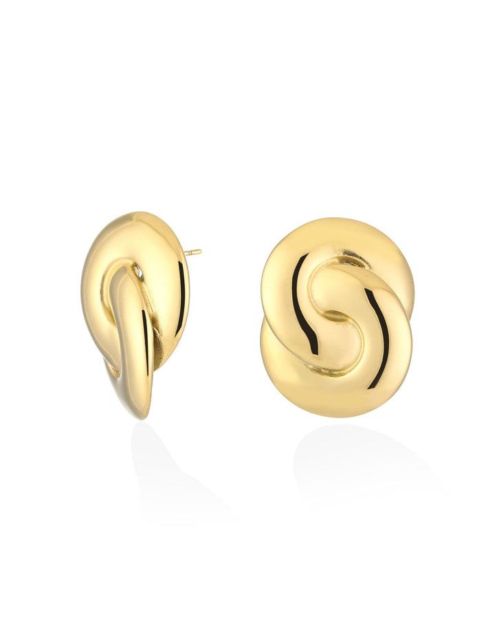 Golden Twisted Statement - Earrings