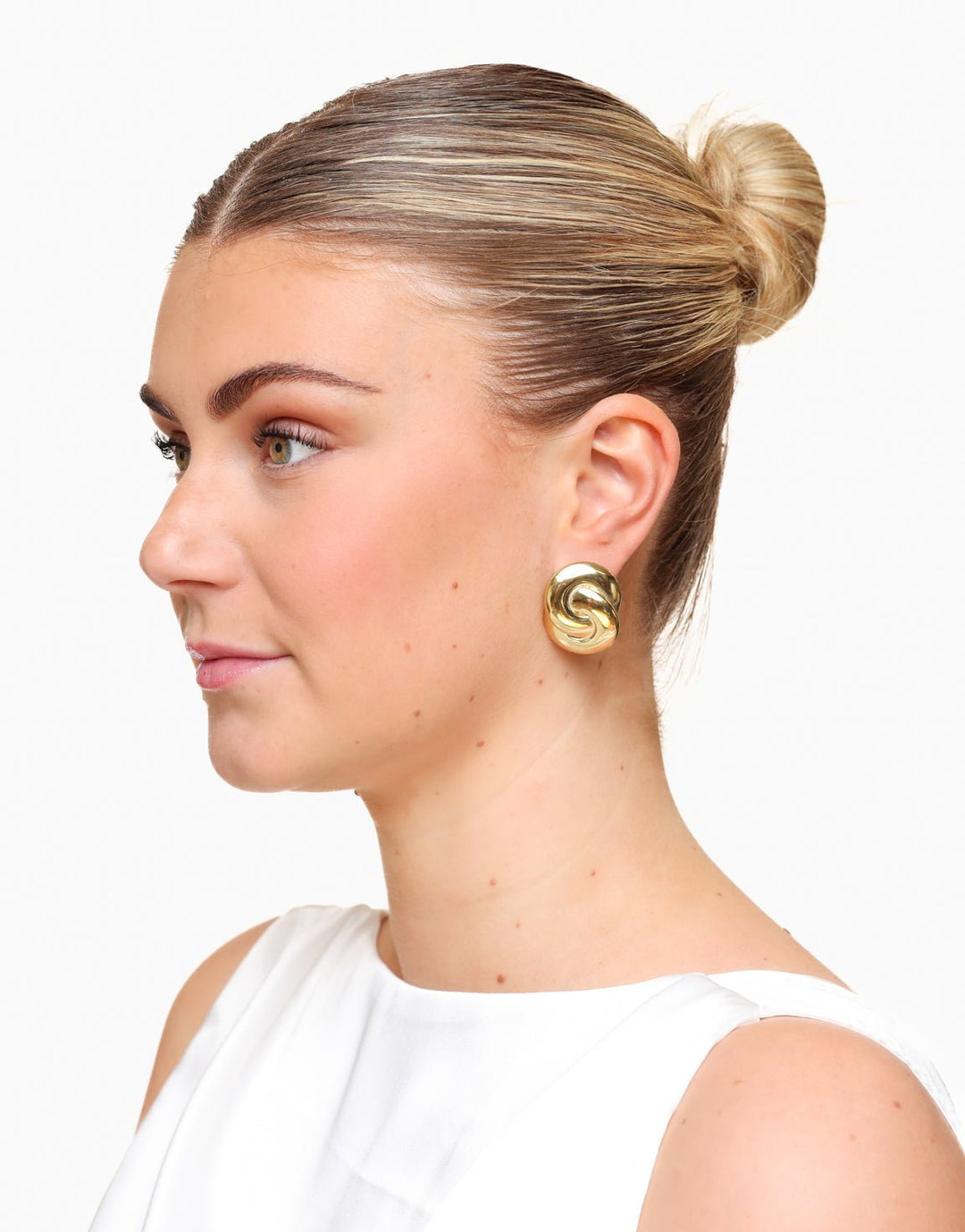 Golden Twisted Statement - Earrings