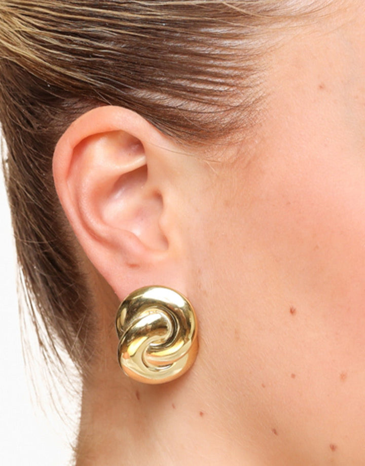 Golden Twisted Statement - Earrings