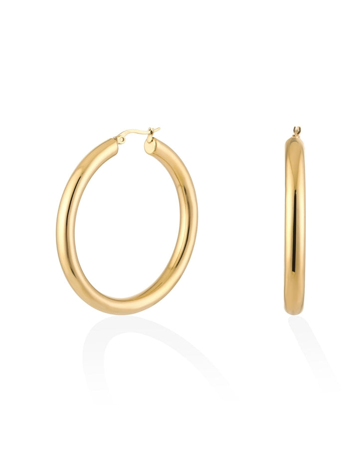 Gold Big Ring - Earrings