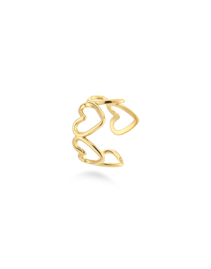 Golden Hearts Row - Ring