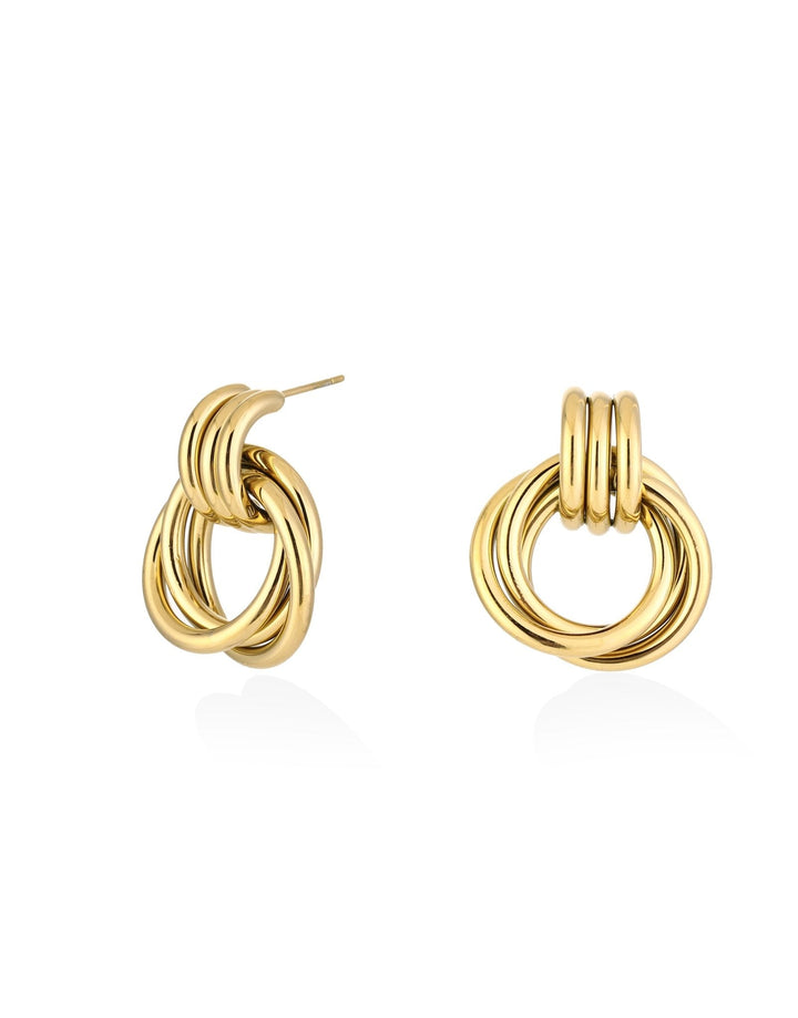 Golden Eye-catching Ring - Earrings