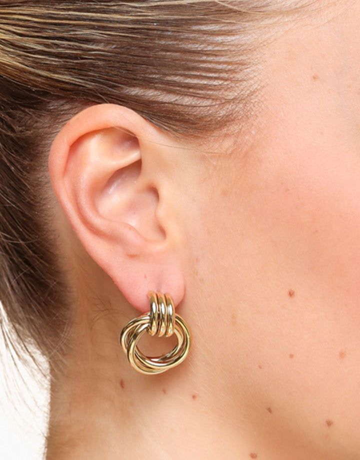 Golden Eye-catching Ring - Earrings