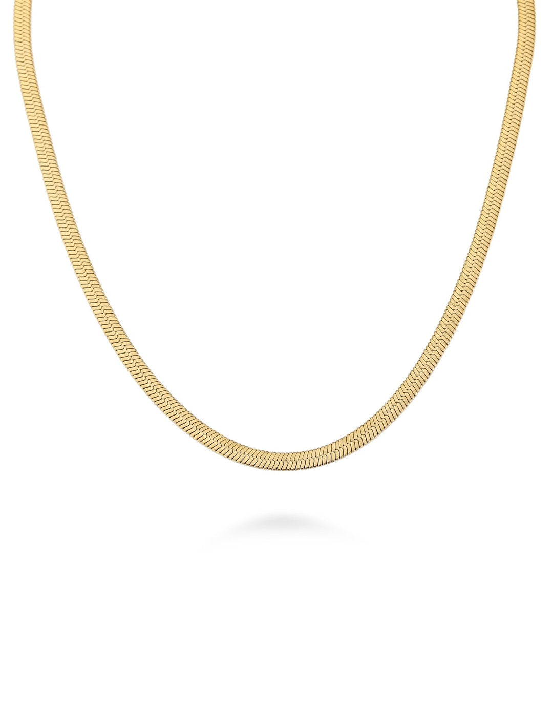 Gouden Platte Schakel - Ketting