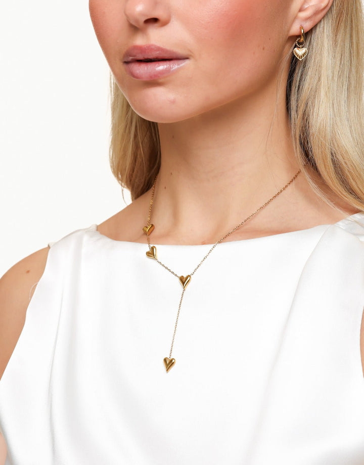 Gold Extended Hearts - Necklace