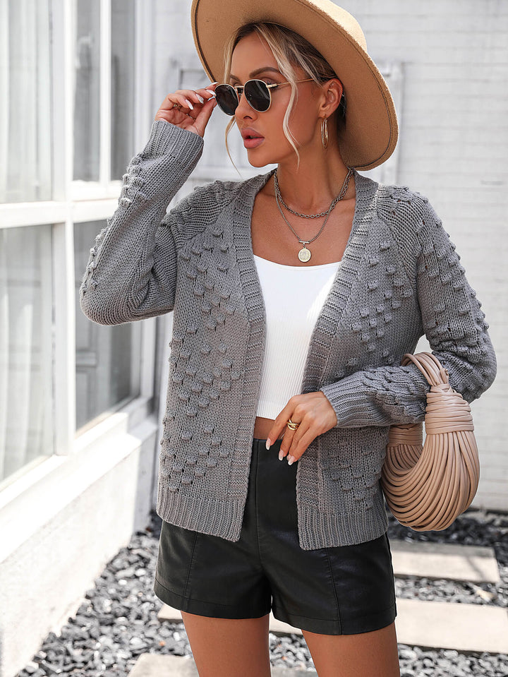 Grey Stonehaven Textured Knit Cardigan