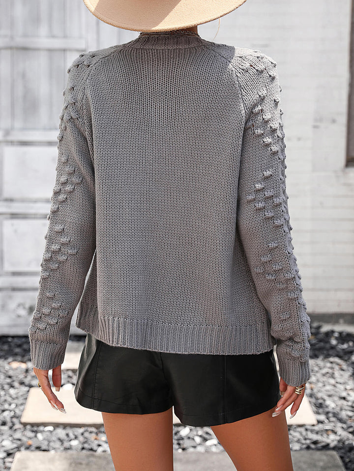Grey Stonehaven Textured Knit Cardigan