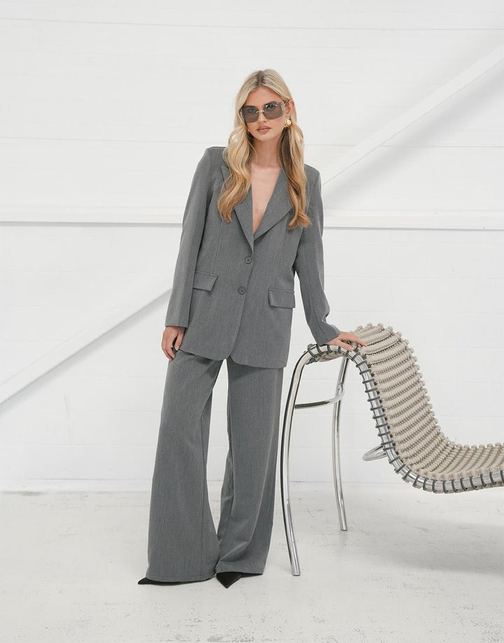 Grey High Waisted - Pantalon