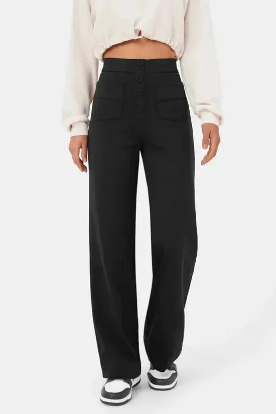 Harbour Street Wide-Leg Button Pants