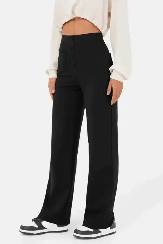 Harbour Street Wide-Leg Button Pants