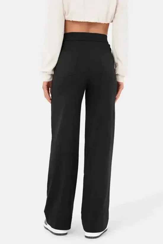 Harbour Street Wide-Leg Button Pants