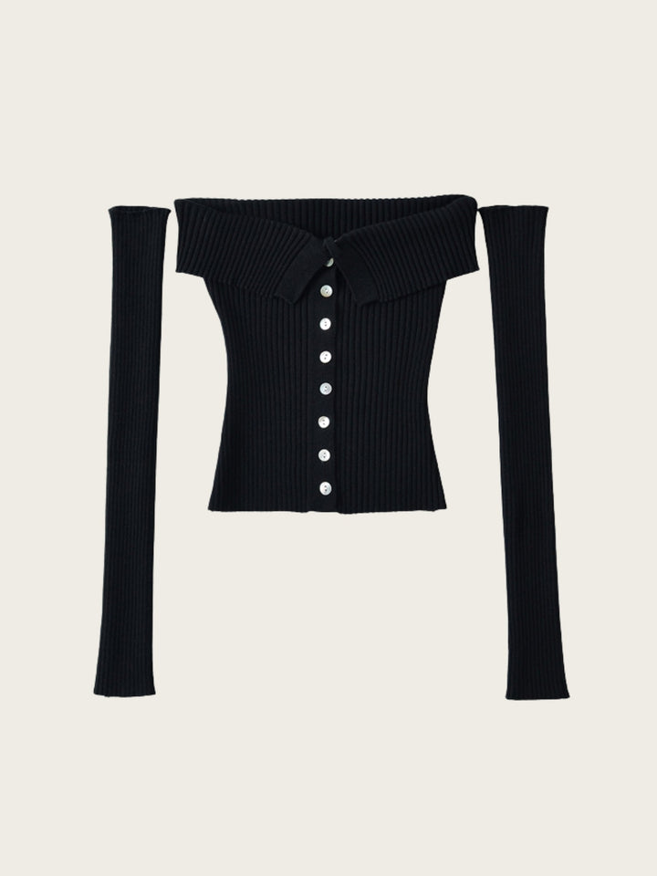 Club Muse Off-Shoulder Knit Top