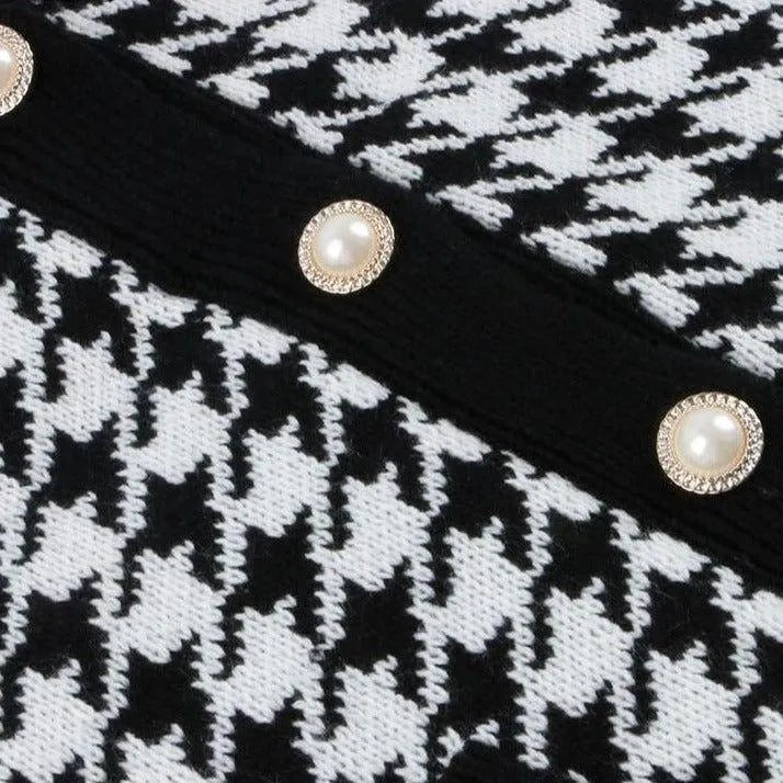 Kensley Houndstooth Knit Cardigan