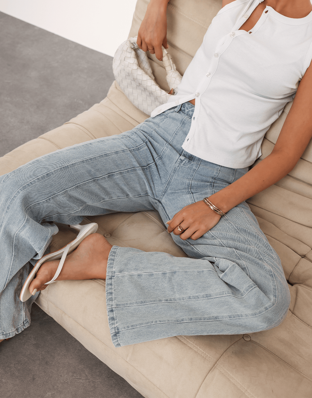 Light Blue Continuous Seams - Jeans