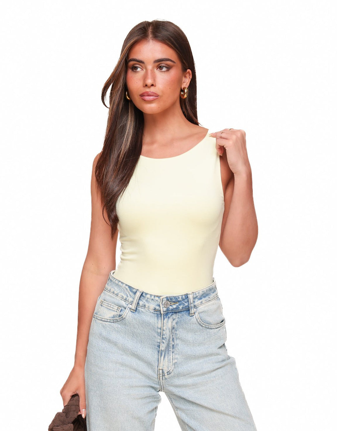 Light Yellow Sleeveless Basic - Top