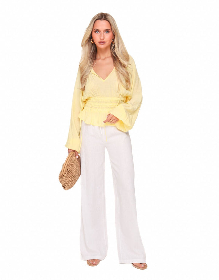 Yellow Puffsleeve LS - Blouse