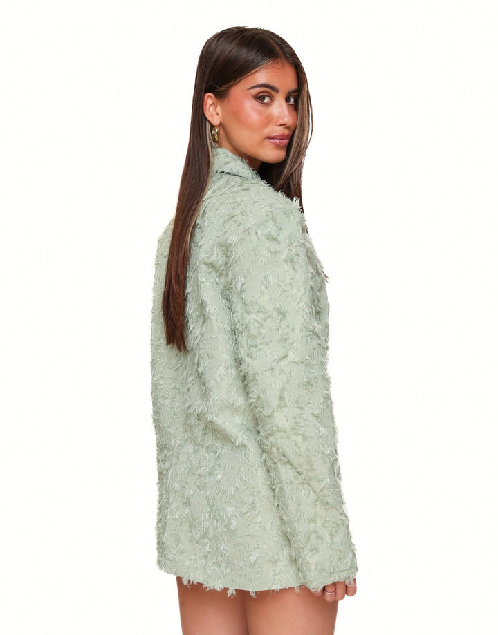 Light Green Detailed Oversized - Blazer