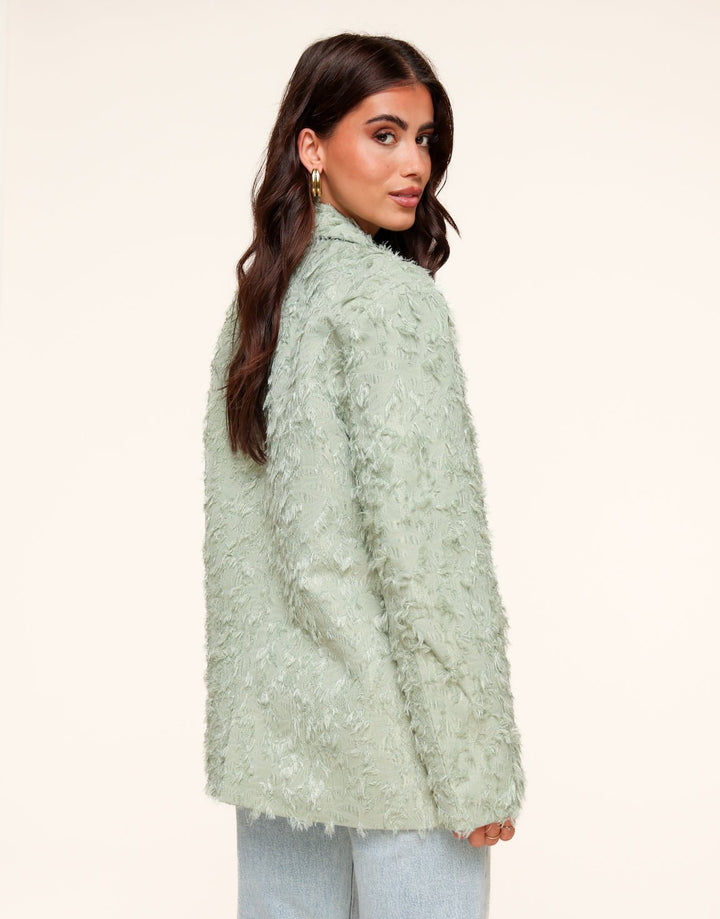 Light Green Detailed Oversized - Blazer