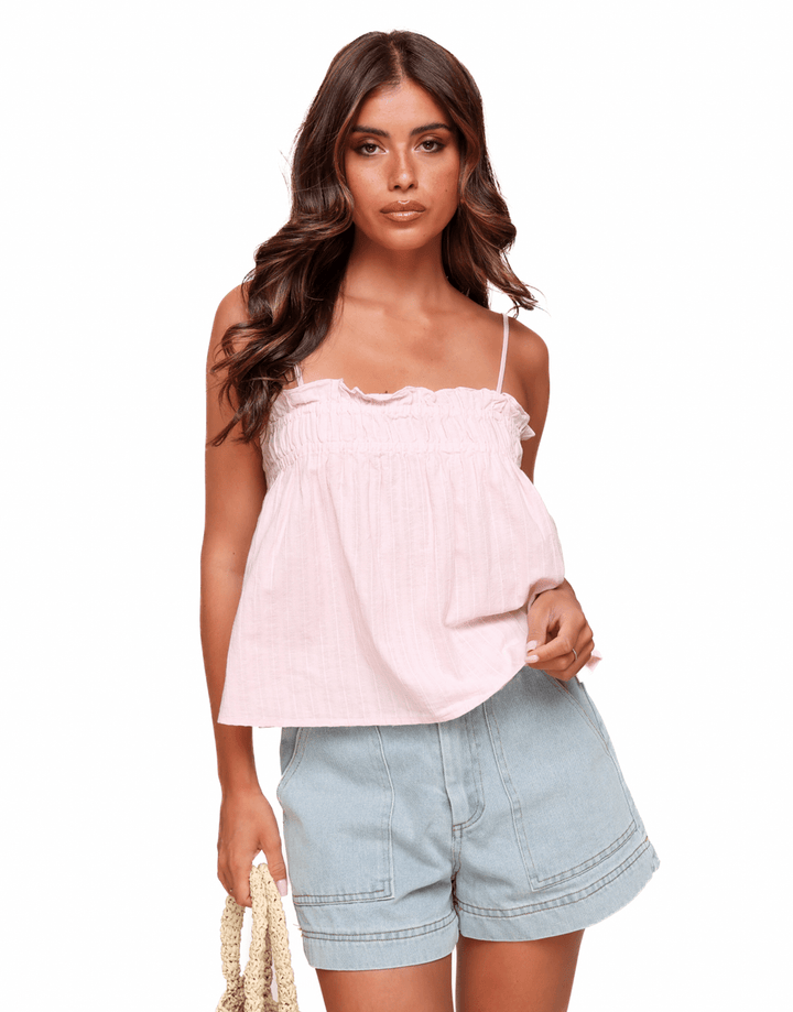 Light Pink Sleeveless Wide - Top