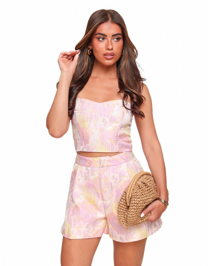 Lilac Flower Strapless - Top