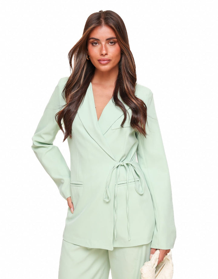 Mint Green Modern Wrap - Blazer