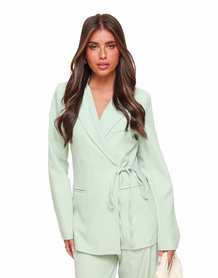 Mint Green Modern Wrap - Blazer