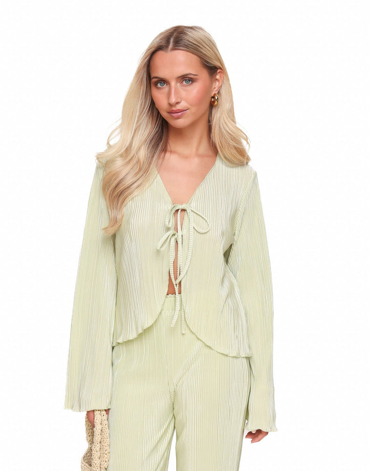 Mint Green Plisse Wrap - Top