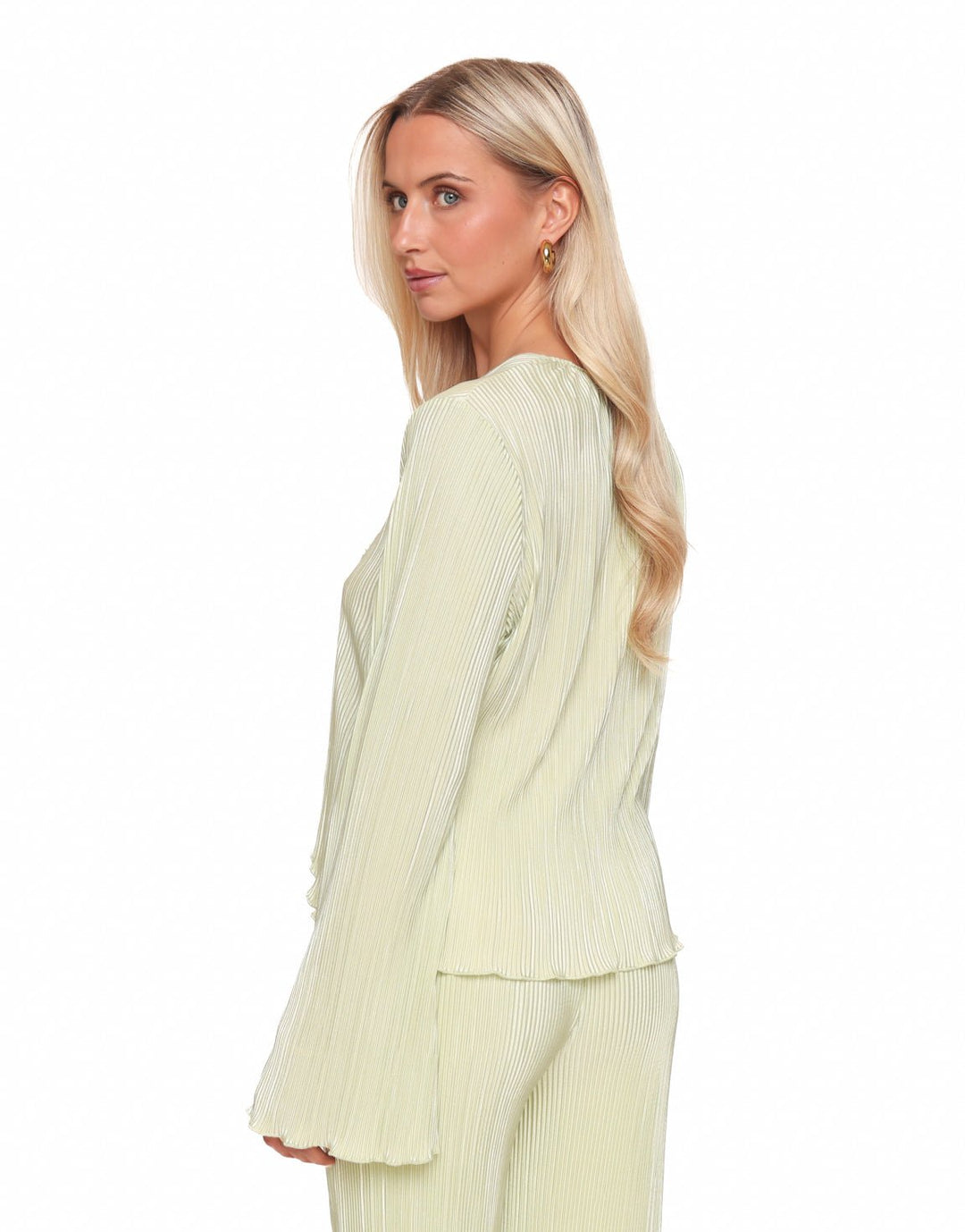 Mint Green Plisse Wrap - Top