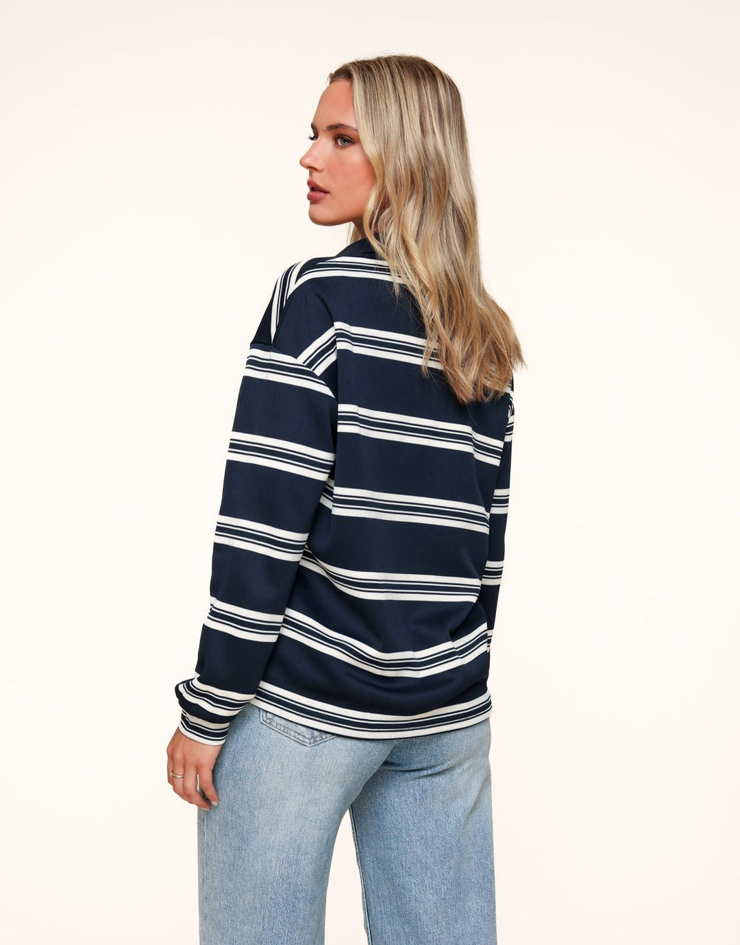 Navy Stripped LS - Sweater