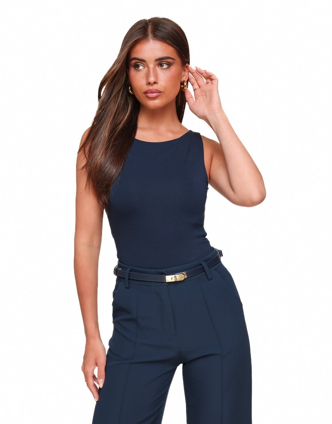Navy Sleeveless Basic - Top