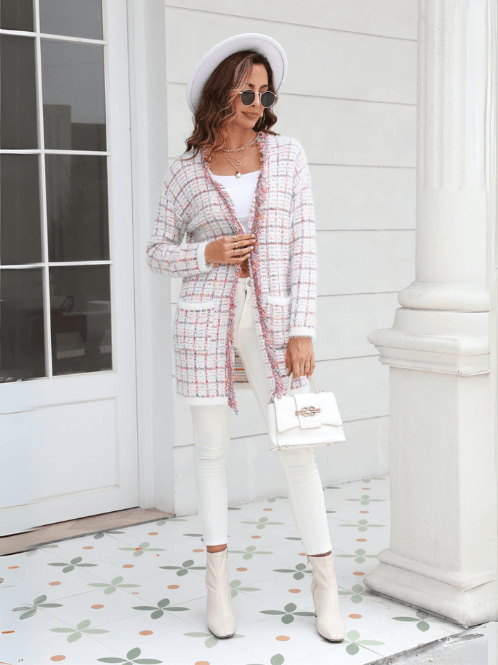 Pink Bellevue Days Tweed Cardigan