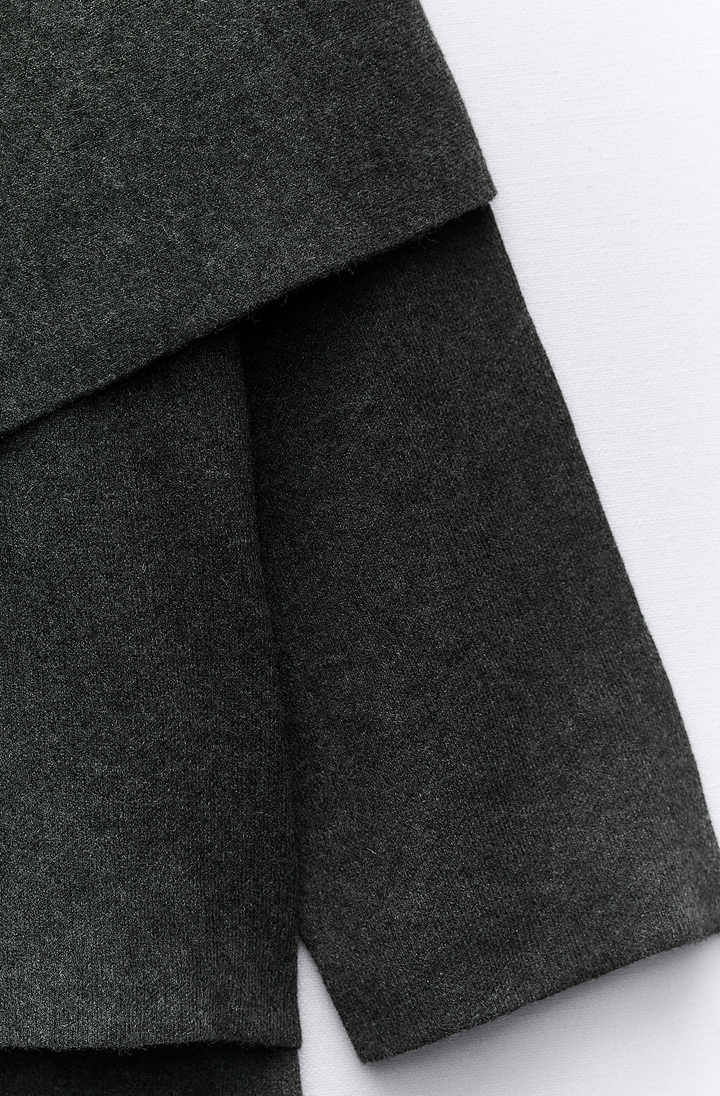 Midnight Drape Wool Cape Jacket