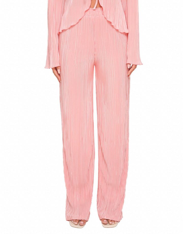 Pink Plisse Loose-fitting - Trousers