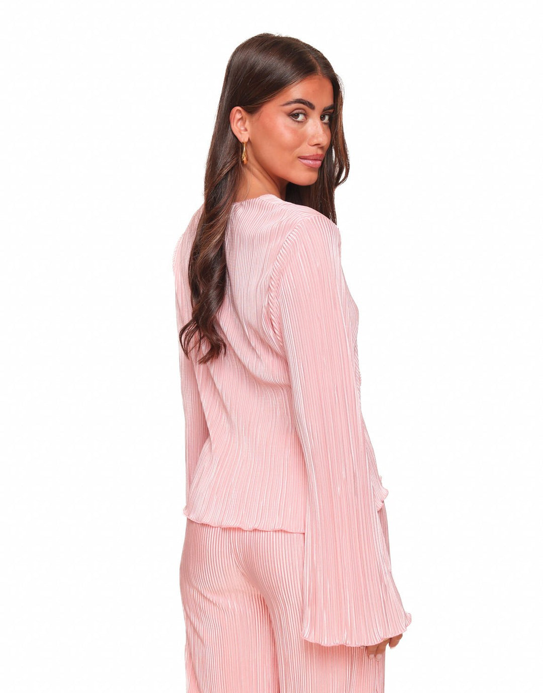Pink Plisse Wrap - Top
