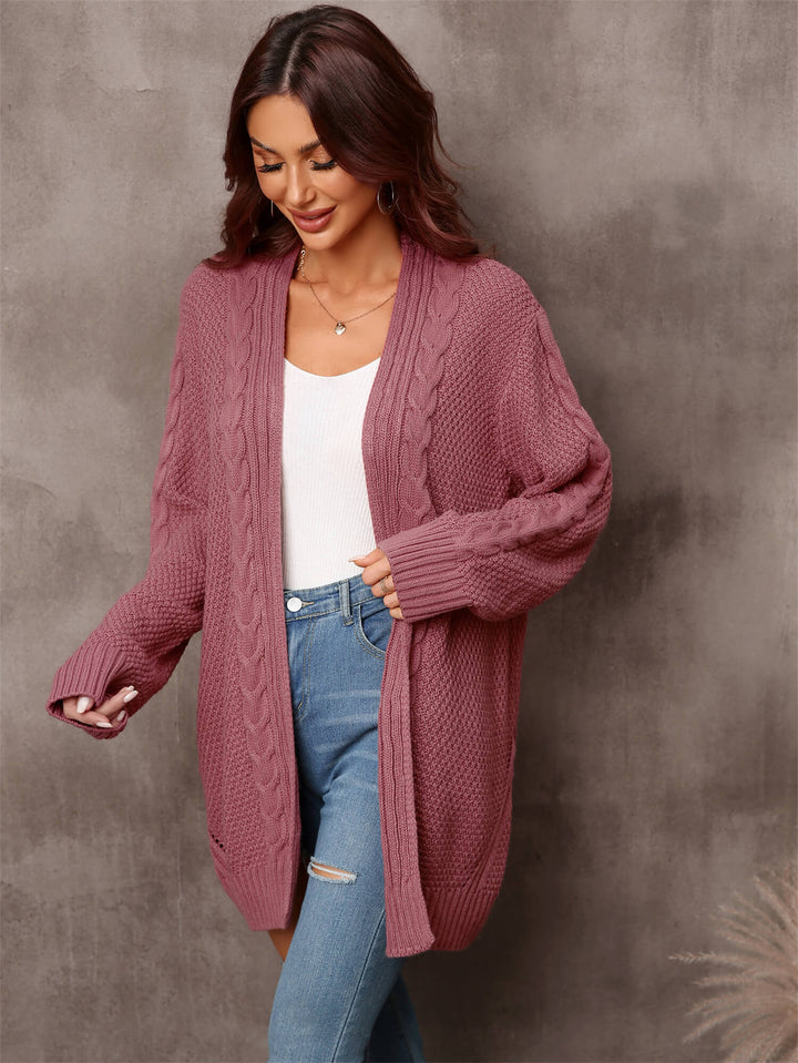 Rust Willow Breeze Cable Knit Cardigan