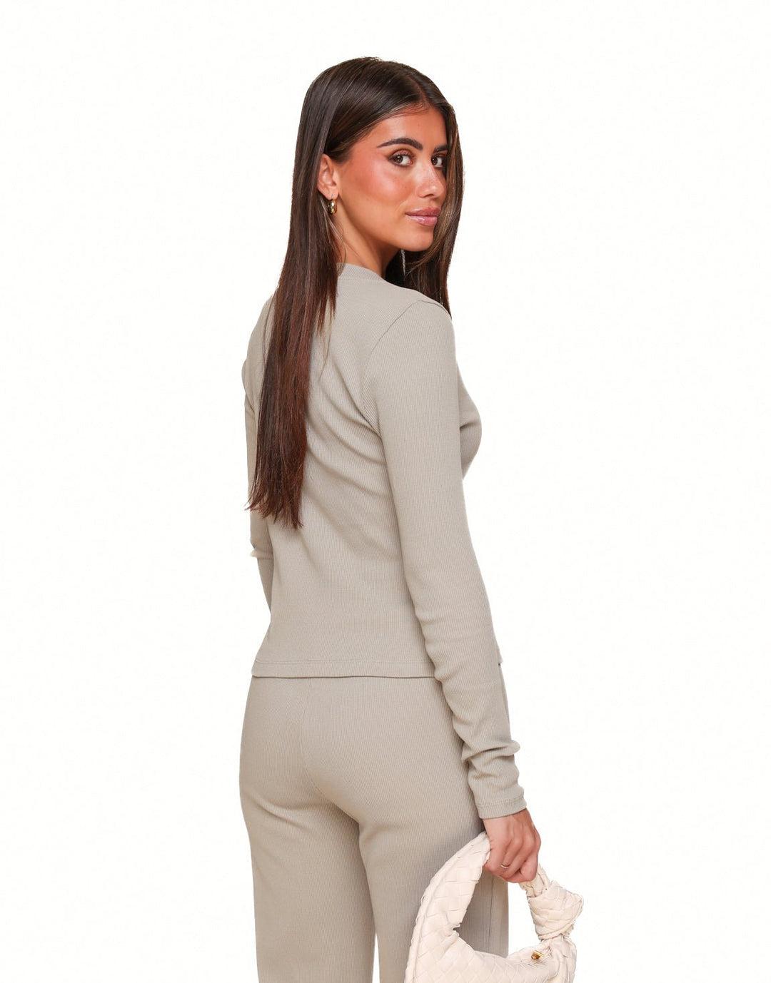 Taupe Lounge LS - Top