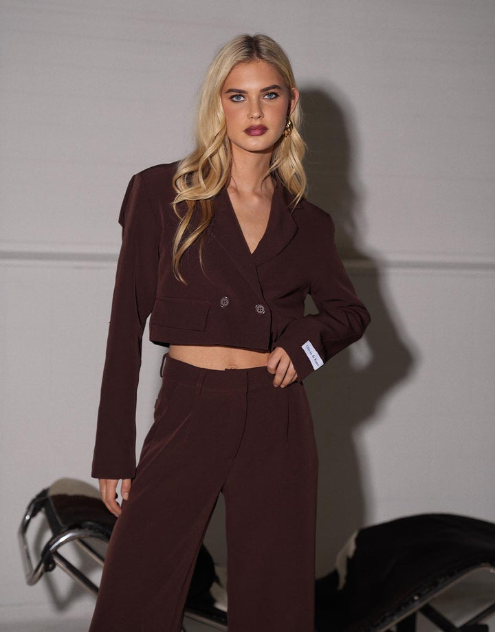 Warm Brown F/W Edit Cropped LS - Blazer