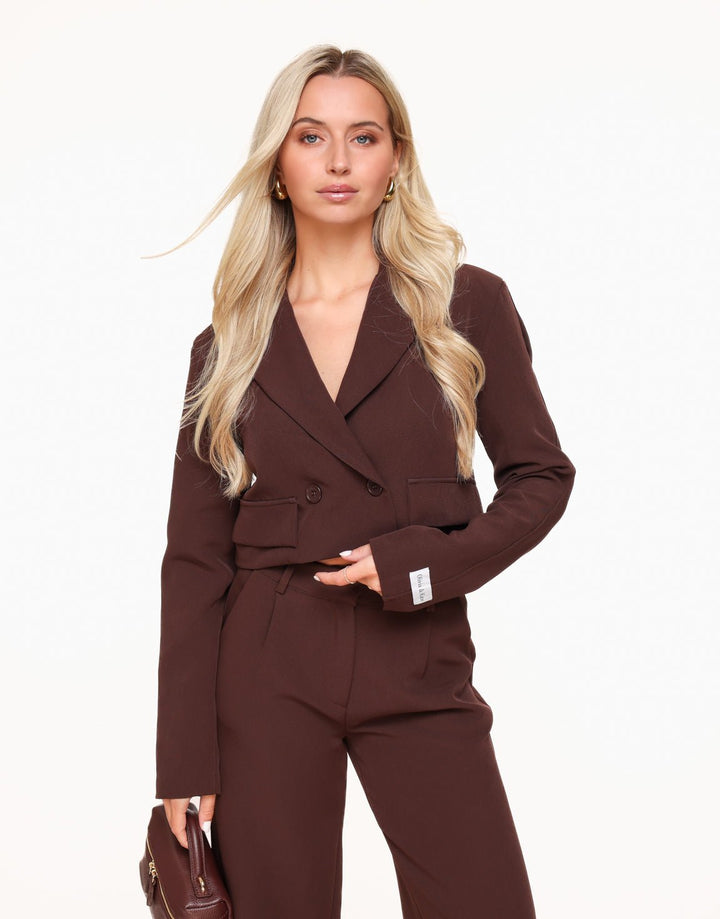 Warm Brown F/W Edit Cropped LS - Blazer