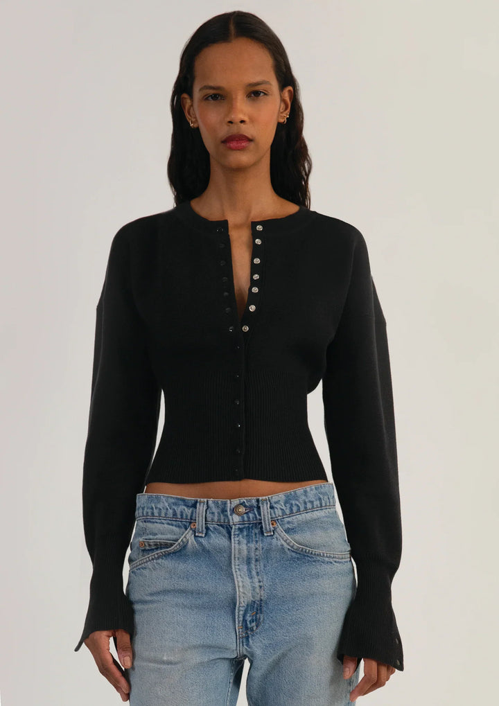 Aria Sculpted Snap Knit Cardigan